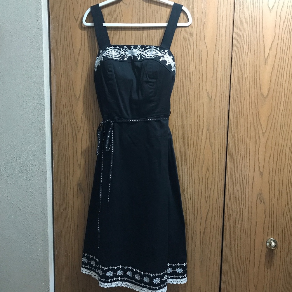 EUC Embroidered Black Dress